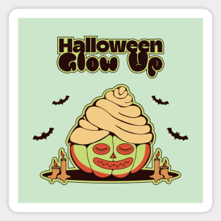 Glowing Gourd Glam: Halloween Glow up Sticker